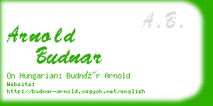 arnold budnar business card